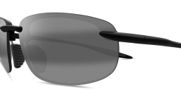Maui Jim Ho'okipa Ultra Unisex Rimless Rectangle Sunglasses in Black – Product Photo 3