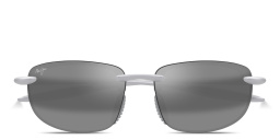Maui Jim Ho'okipa Ultra Unisex Rimless Rectangle Sunglasses in Silver – Product Photo 1