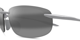 Shop Maui Jim Ho'okipa Ultra Unisex Rimless Rectangle Sunglasses in Silver online.