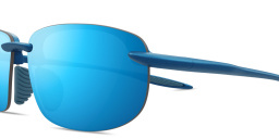 Shop Maui Jim Ho'okipa Ultra Unisex Rimless Rectangle Sunglasses in Blue online.