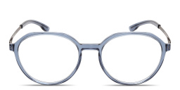 Shop ic! berlin Elis Unisex Panthos Eyeglasses in Transparent Light Blue online.