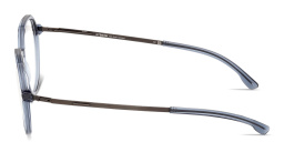 Shop ic! berlin Elis Unisex Panthos Eyeglasses in Transparent Light Blue online.