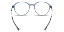 Shop ic! berlin Elis Unisex Panthos Eyeglasses in Transparent Light Blue online.