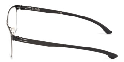 Shop ic! berlin Luka Unisex Square Eyeglasses in Matte Black online.