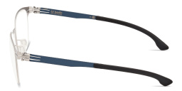 Shop ic! berlin Luka Unisex Square Eyeglasses in Matte Light Ruthenium online.