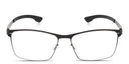 Shop ic! berlin Stuart L. Wide Square Eyeglasses in Matte Black online.