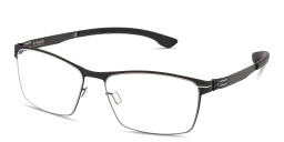 Shop ic! berlin Stuart L. Wide Square Eyeglasses in Matte Black online.