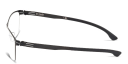 Shop ic! berlin Stuart L. Wide Square Eyeglasses in Matte Black online.