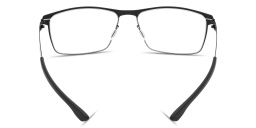 Shop ic! berlin Stuart L. Wide Square Eyeglasses in Matte Black online.
