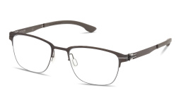 Shop ic! berlin The Lone Wolf Square Eyeglasses in Dark Brown online.