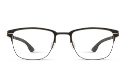 Shop ic! berlin The Lone Wolf Square Eyeglasses in Shiny Black online.