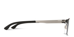 Shop ic! berlin The Lone Wolf Square Eyeglasses in Shiny Black online.