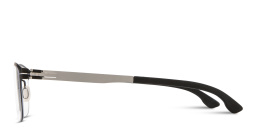 Shop ic! berlin The Lone Wolf Square Eyeglasses in Shiny Black online.