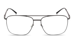 ic! berlin Wes Unisex Wide Aviator Eyeglasses in Matte Black – Product Photo 1