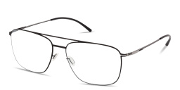 ic! berlin Wes Unisex Wide Aviator Eyeglasses in Matte Black – Product Photo 2
