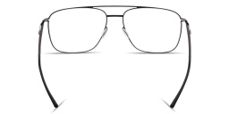 Shop ic! berlin Wes Unisex Wide Aviator Eyeglasses in Matte Black online.