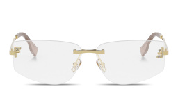 FENDI Fendi First Crystal Rimless Wide Irregular Eyeglasses in Gold – Product Photo 1