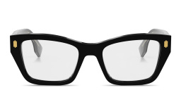 Shop FENDI Fendi Roma Square Eyeglasses in Black online.