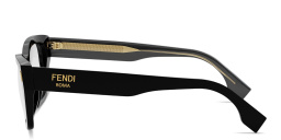 Shop FENDI Fendi Roma Square Eyeglasses in Black online.