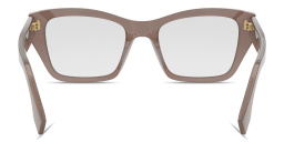 Shop FENDI Fendi Roma Square Eyeglasses in Transparent Brown online.
