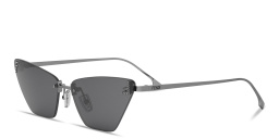 Shop FENDI Fendi First Crystal Rimless Cat-Eye Sunglasses in Ruthenium online.