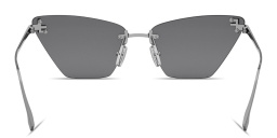 Shop FENDI Fendi First Crystal Rimless Cat-Eye Sunglasses in Ruthenium online.