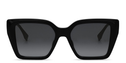 Shop FENDI FF Diamonds Square Sunglasses in Black online.
