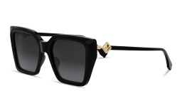 Shop FENDI FF Diamonds Square Sunglasses in Black online.