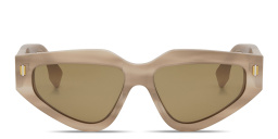 Shop FENDI Roma Cat-Eye Sunglasses in Beige online.