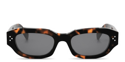 Shop CELINE CELINE 3 Dots Geometric Sunglasses in Dark Havana online.
