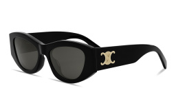 Shop CELINE Triomphe Irregular Sunglasses in Black online.
