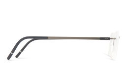 Shop Silhouette The Dawn Wide Rimless Square Eyeglasses in Matte Silver online.