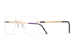 Shop Silhouette The Dawn Wide Rimless Square Eyeglasses in Gold online.