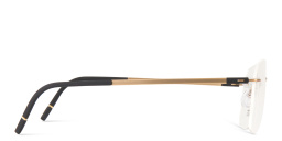 Shop Silhouette The Dawn Wide Rimless Square Eyeglasses in Gold online.