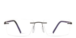 Shop Silhouette The Dawn Rimless Square Eyeglasses in Black online.