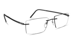 Silhouette The Dawn Rimless Square Eyeglasses in Black – Product Photo 2