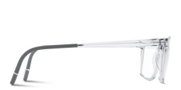 Shop Silhouette Clear Sky Wide Rectangle Eyeglasses in Transparent Grey online.