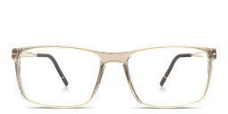 Shop Silhouette Clear Sky Wide Rectangle Eyeglasses in Transparent Sand online.