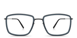 Shop Silhouette Dynamics Colorwave Square Eyeglasses in Black & Denim online.