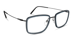 Shop Silhouette Dynamics Colorwave Square Eyeglasses in Black & Denim online.