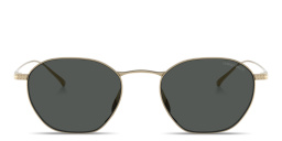 Shop GIORGIO ARMANI Engraved Logo Square Sunglasses in Gold online.