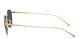 Shop GIORGIO ARMANI Engraved Logo Square Sunglasses in Gold online.