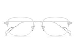 Shop Cartier Première de Cartier Half-Rim Rectangle Eyeglasses in Silver online.