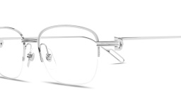 Shop Cartier Première de Cartier Half-Rim Rectangle Eyeglasses in Silver online.