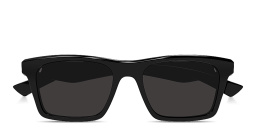 Shop Alexander McQueen Logo Lettering Rectangle Sunglasses in Black online.