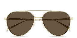 تسوق نظارات شمسية طراز بايلوت بالشعار المنقوش ألكسندر ماكوين بلون ذهبي أونلاين.