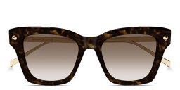 Shop Alexander McQueen Studs Cat-Eye Sunglasses in Havana online.