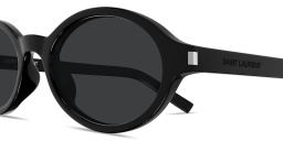 Shop SAINT LAURENT Jeanne Oval Sunglasses in Black online.