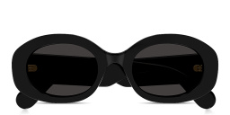 تسوق نظارات شمسية بيضاوية بتوقيع العلامة كلوي بلون أسود أونلاين.