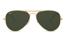 Ray-Ban Unisex Aviator Sunglasses in Metal in Polished Gold – Product Photo 1